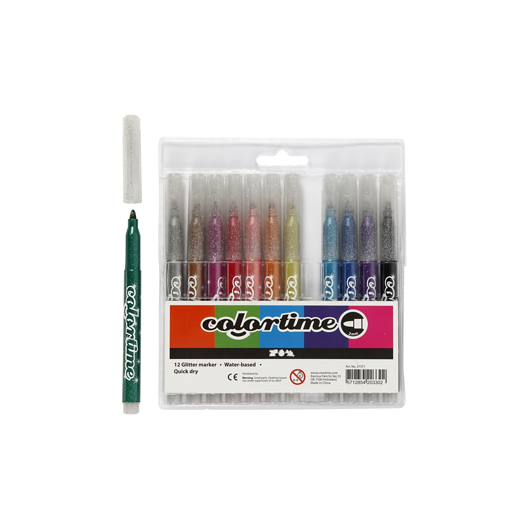 Colortime - Marker 4,2 mm - Glitter - 12 pcs (37371)
