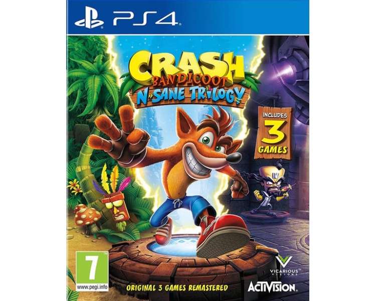 Crash Bandicoot, N'Sane Trilogy Remastered V2 Juego para Consola Sony PlayStation 4 , PS4