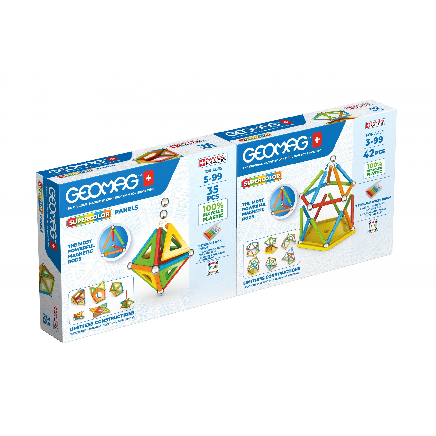 Geomag, Doble pack Supercolor 35 + 42 piezas (4815)