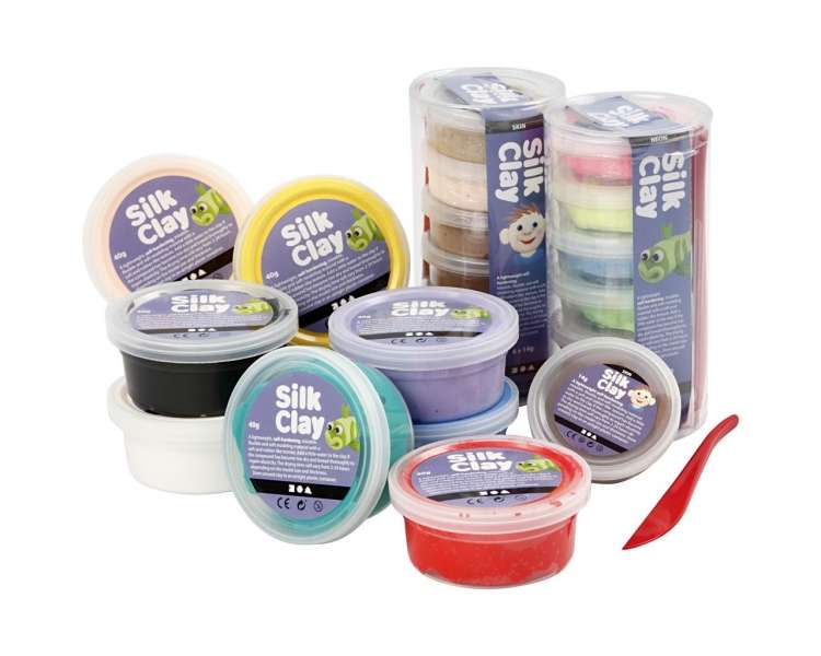 Silk Clay - Assorted Colours, 22 tubs (78817)