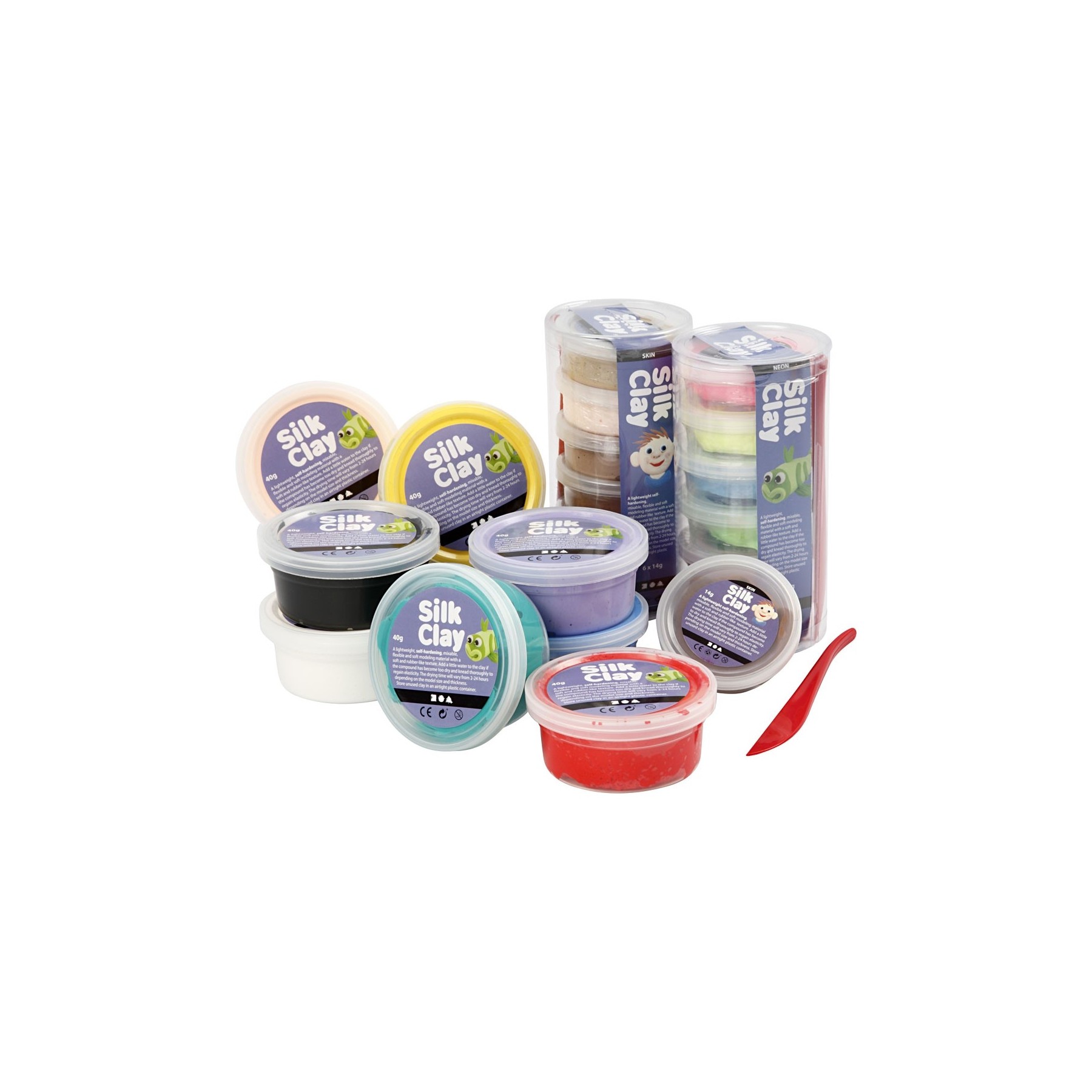 Silk Clay - Assorted Colours, 22 tubs (78817)