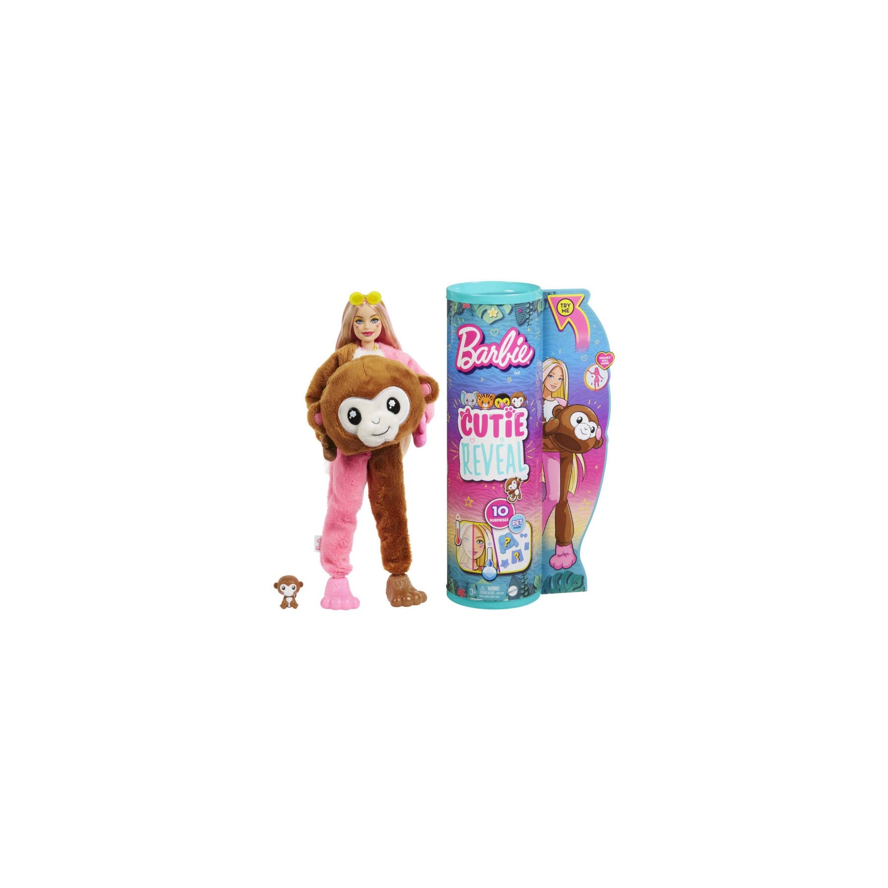 Barbie – Cutie Reveal Jungle Serie – Monkey (HKR01)
