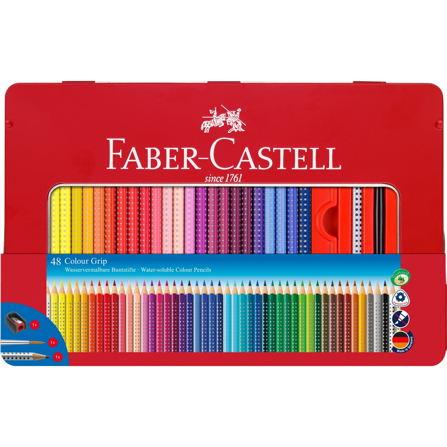 Faber-Castell - Colour Pencils - Metal Tin with Accessories - 48 pcs. (112448)