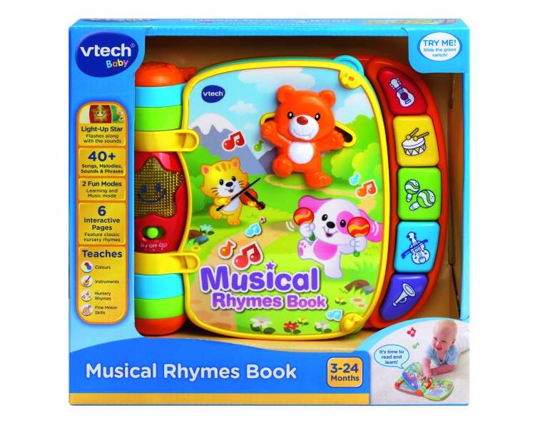 Vtech - Libro de música para bebés con canciones infantiles (danés) (950-166732)