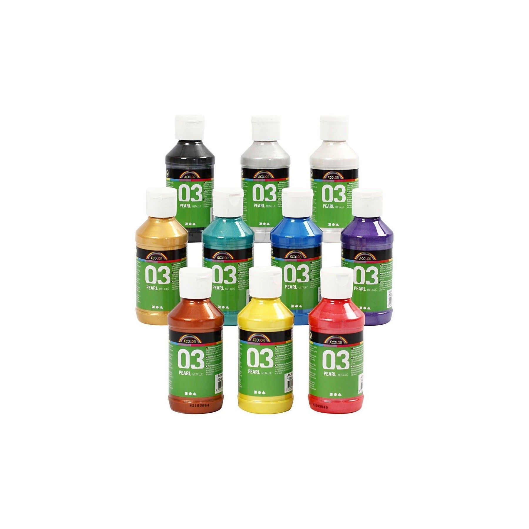 A-Color - Acrylic Paint - Metallic - 10 x 120 ml (32201)