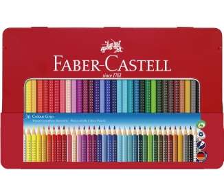 Faber-Castell - Coloured pencil Colour Grip tin of 36 (112435)