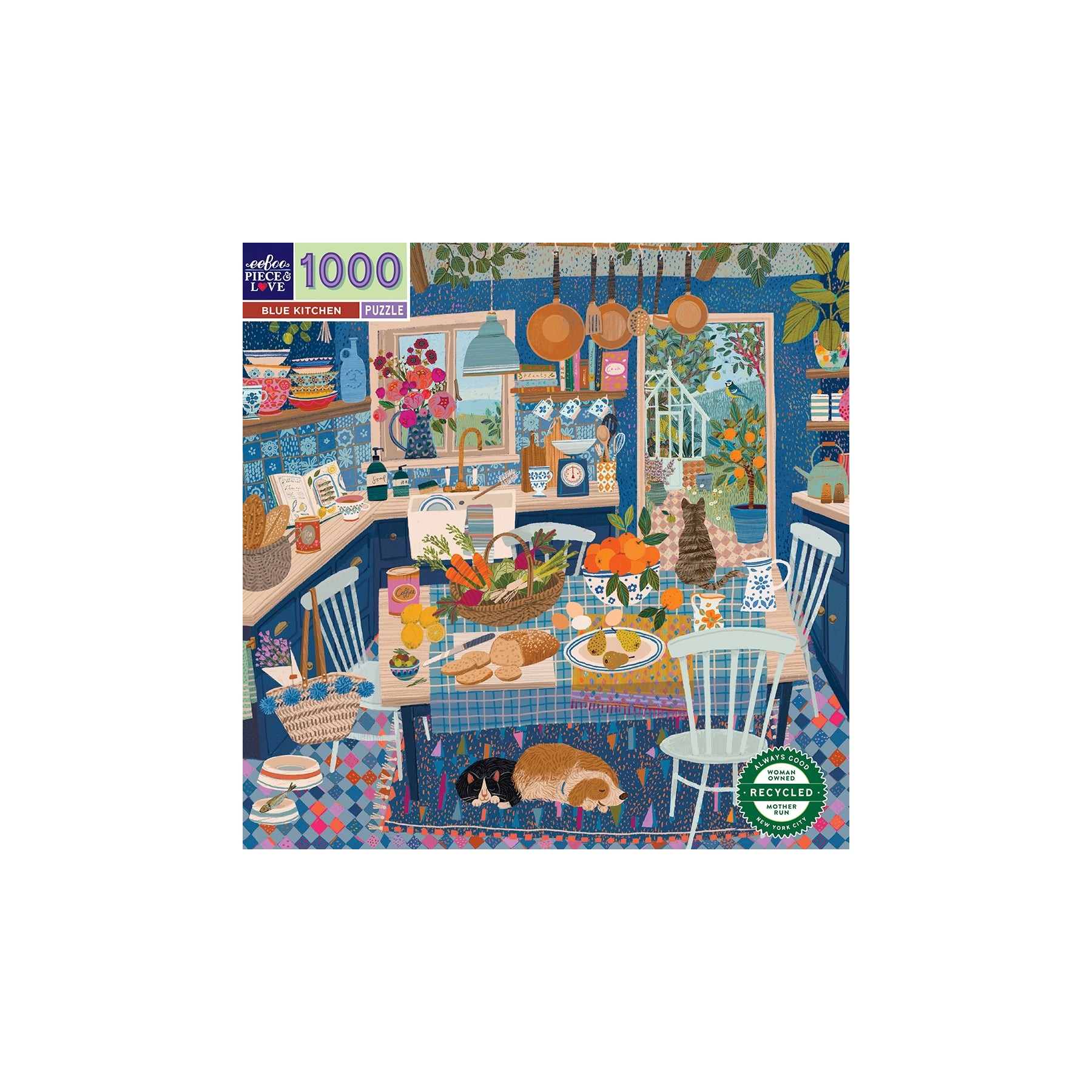 eeBoo - Puzzle 1000 pcs - Blue Kitchen - (EPZTBUK