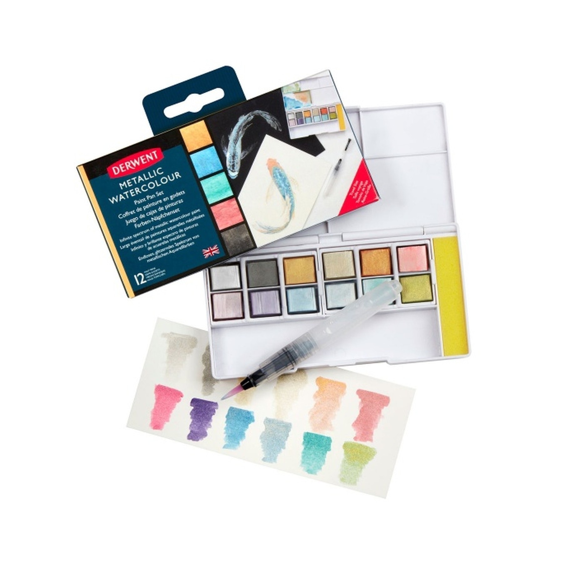 Derwent - Metallic Paint 12 Pan Palette (603058)
