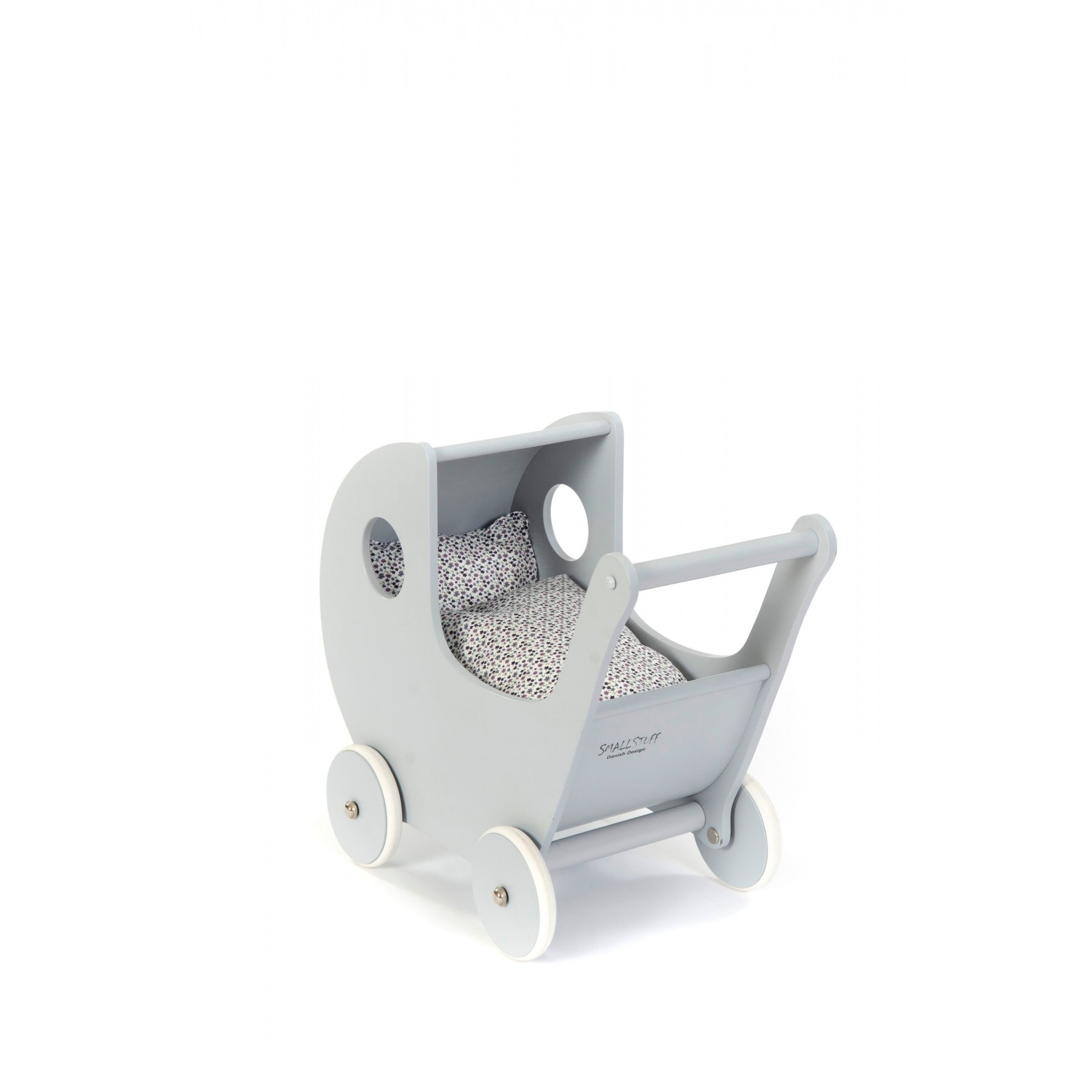 Smallstuff - Wooden Doll Stroller - Grey