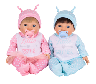 Tiny Treasures - Twin doll set in brother & sister outfit - (30270)