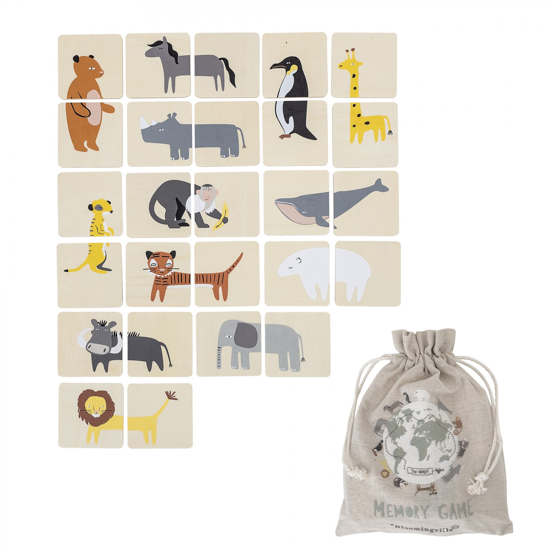 Bloomingville MINI - Sina Animal Memory Game (82044517)