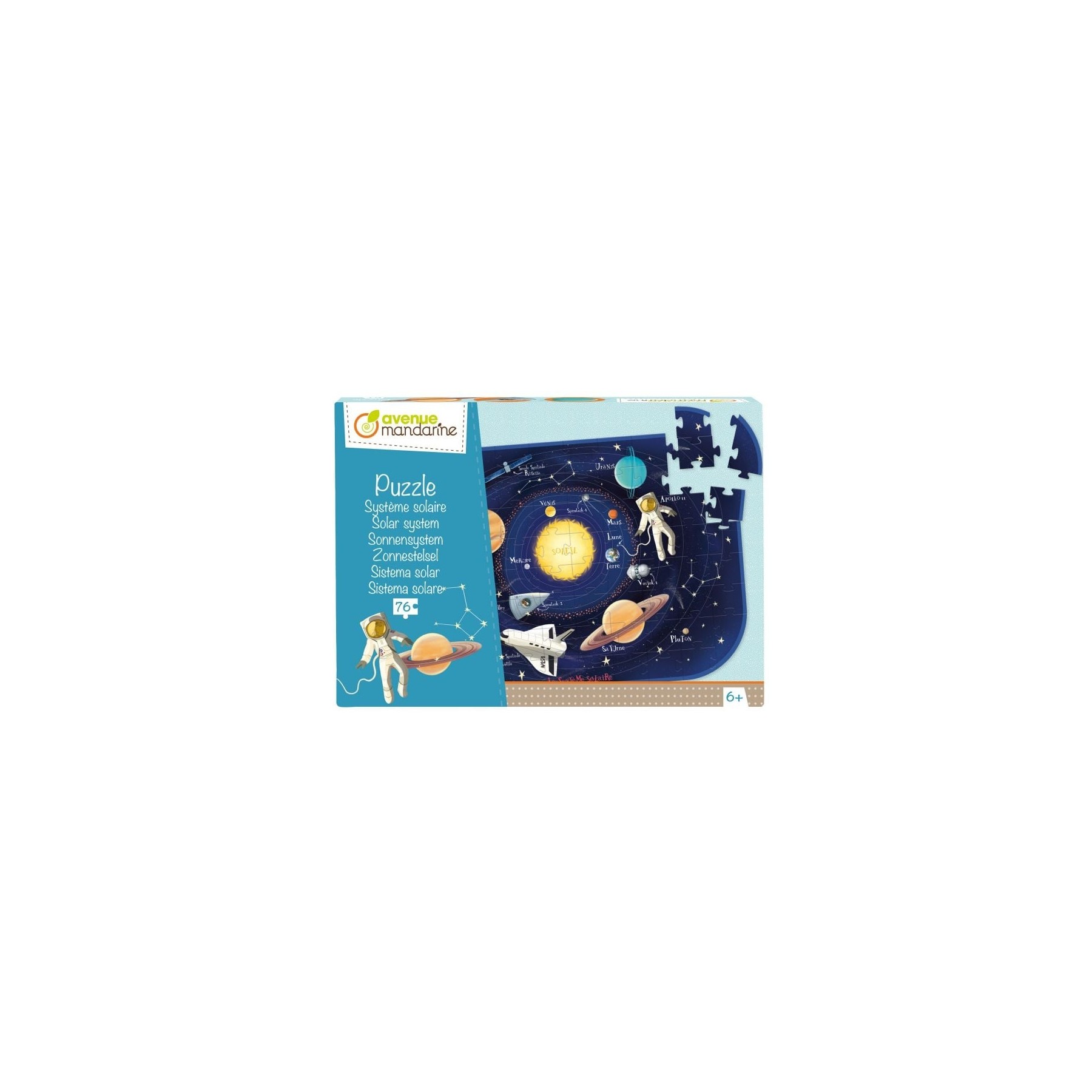 Avenue Mandarine - Educational puzzle, Solar system, 76 pc