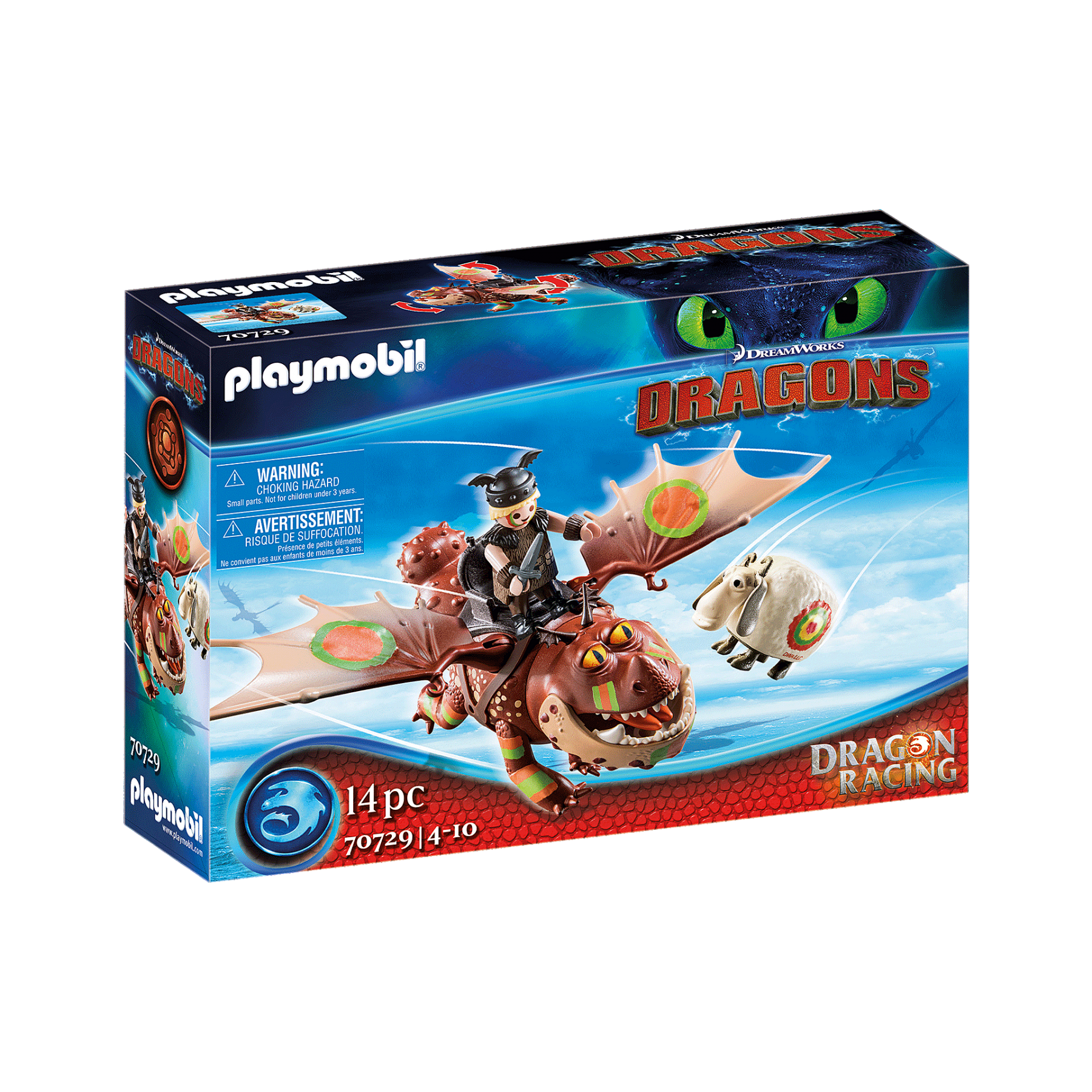 Playmobil - Carreras de dragones: Fishlegs y Meatlug (70729)