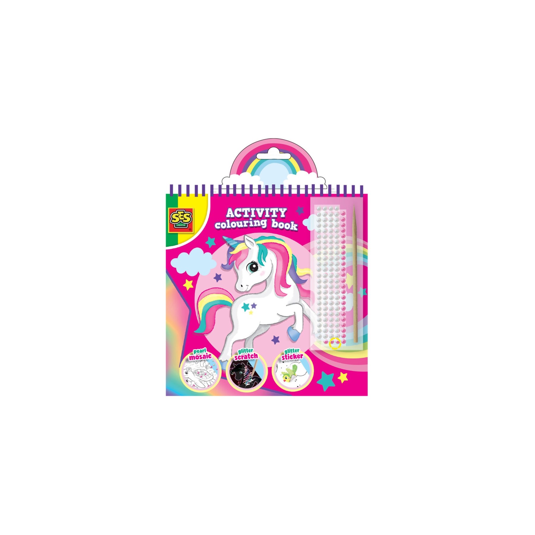 Ses Creative, Libro De Actividades Para Colorear, Purpurina 3 En 1, (S00117)