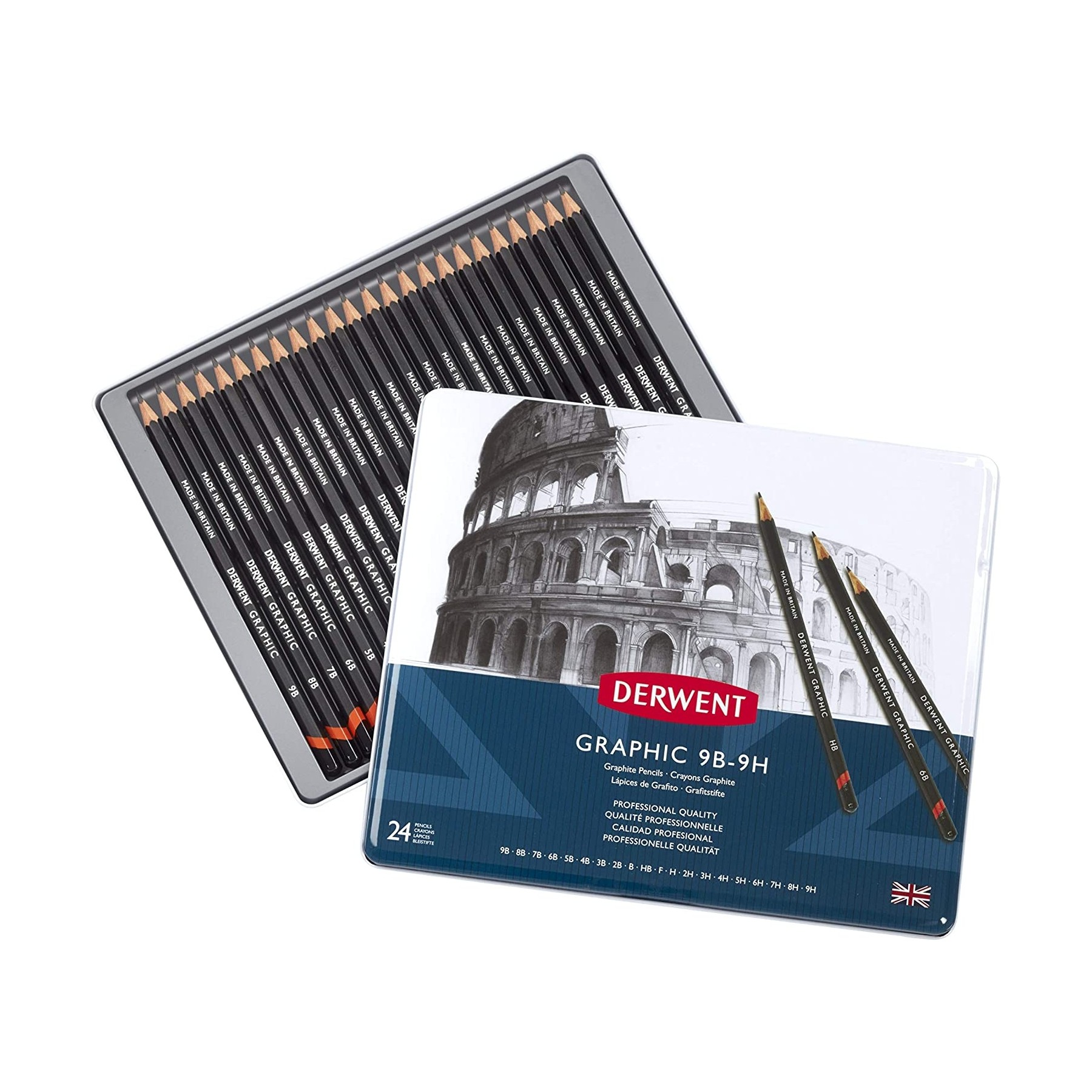 Derwent - Graphic Pencil Set, 24 Tin