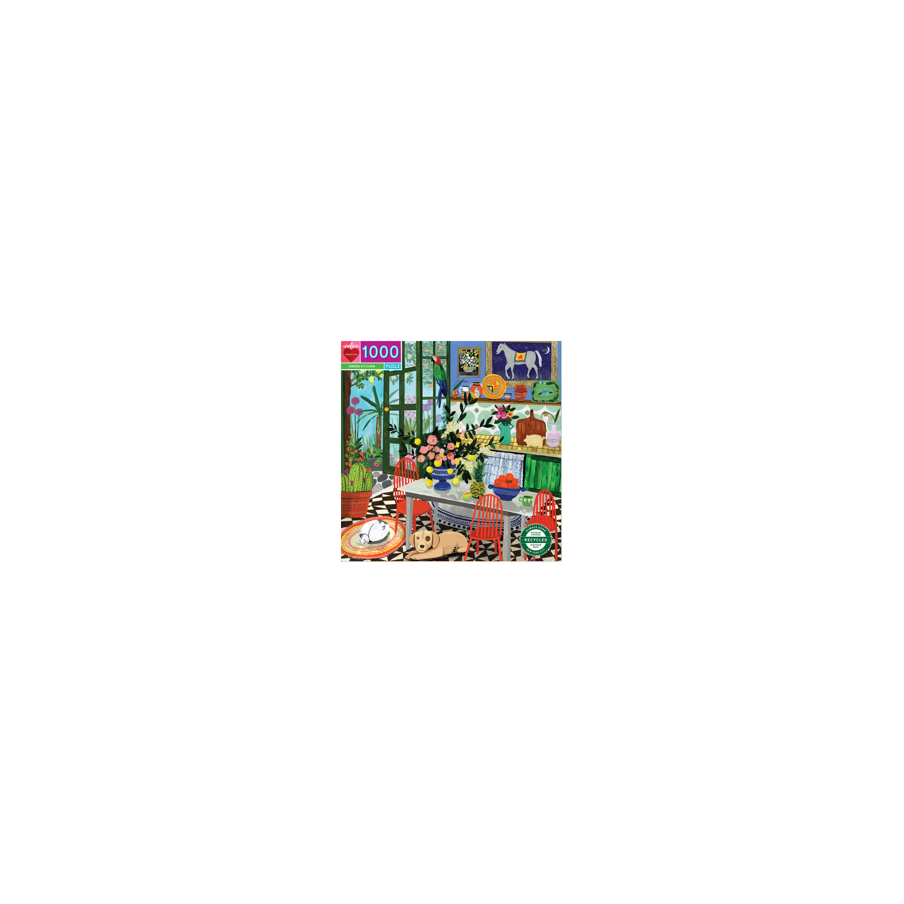 eeBoo - Puzzle 1000 pcs - Green Kitchen - (EPZTGNK)