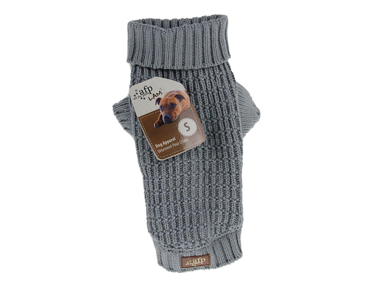All For Paws - Knitted Dog Sweater Fishermans Grey M 30.5CM - (632.9124)