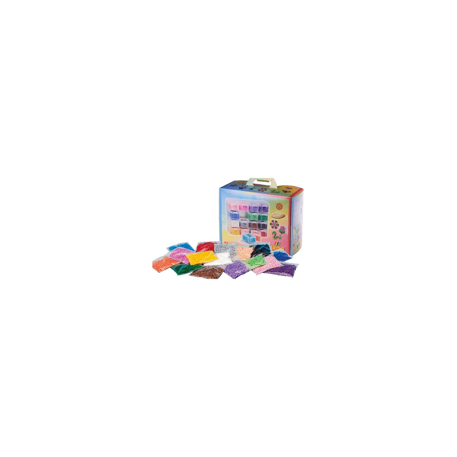 HAMA  - Beads - Large Storage box w/ Midi beads & 16 compartments (6761)