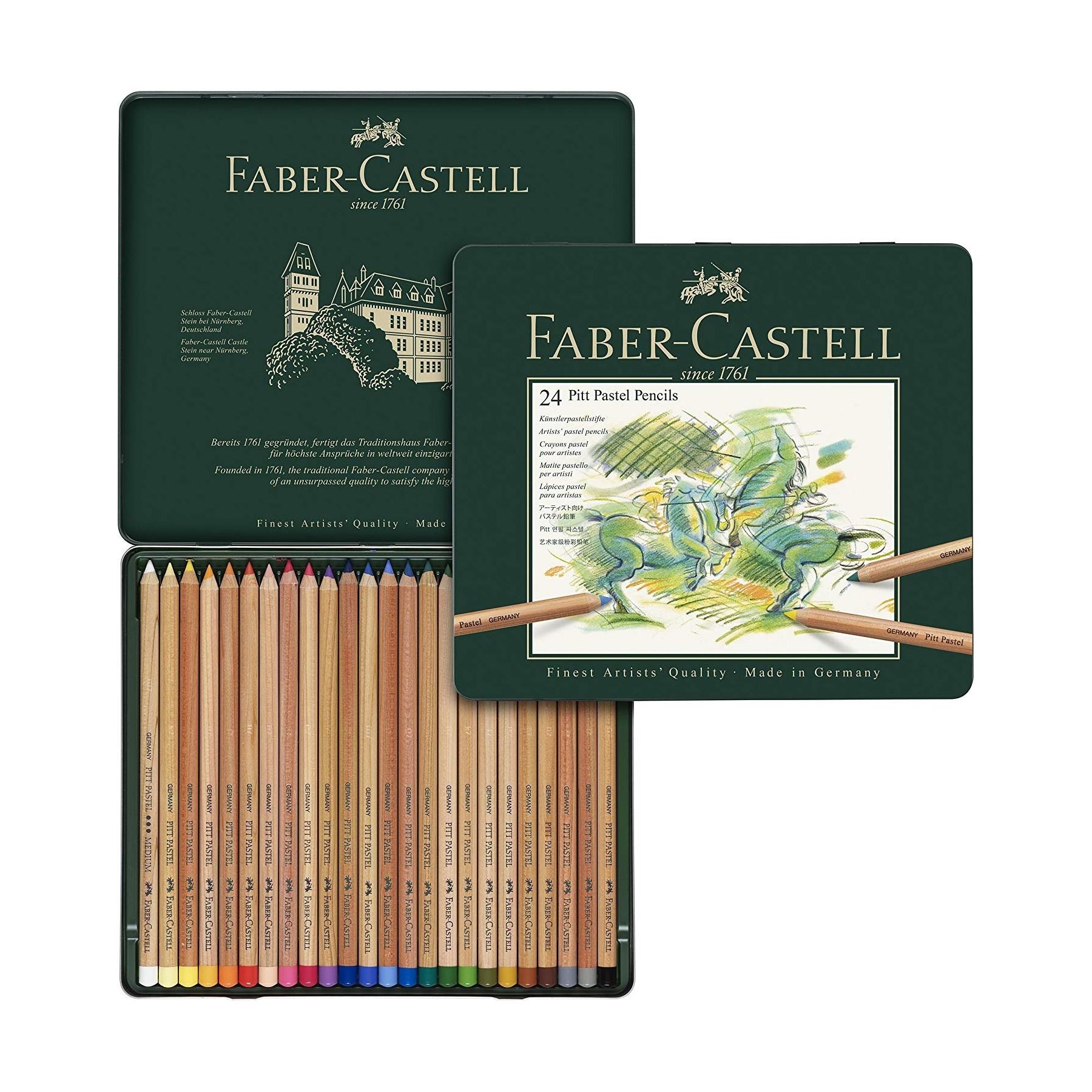 Faber-Castell, Lápices De Colores Pitt Pastel En Estuche De 24 (112124)