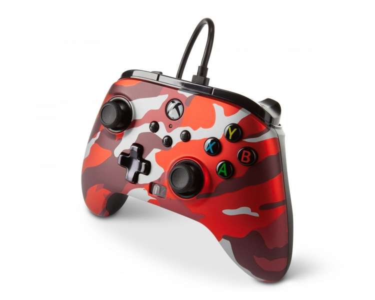 PowerA Enhanced Con Cable Mando Controller para Xbox Series X - S - Rojo Camo