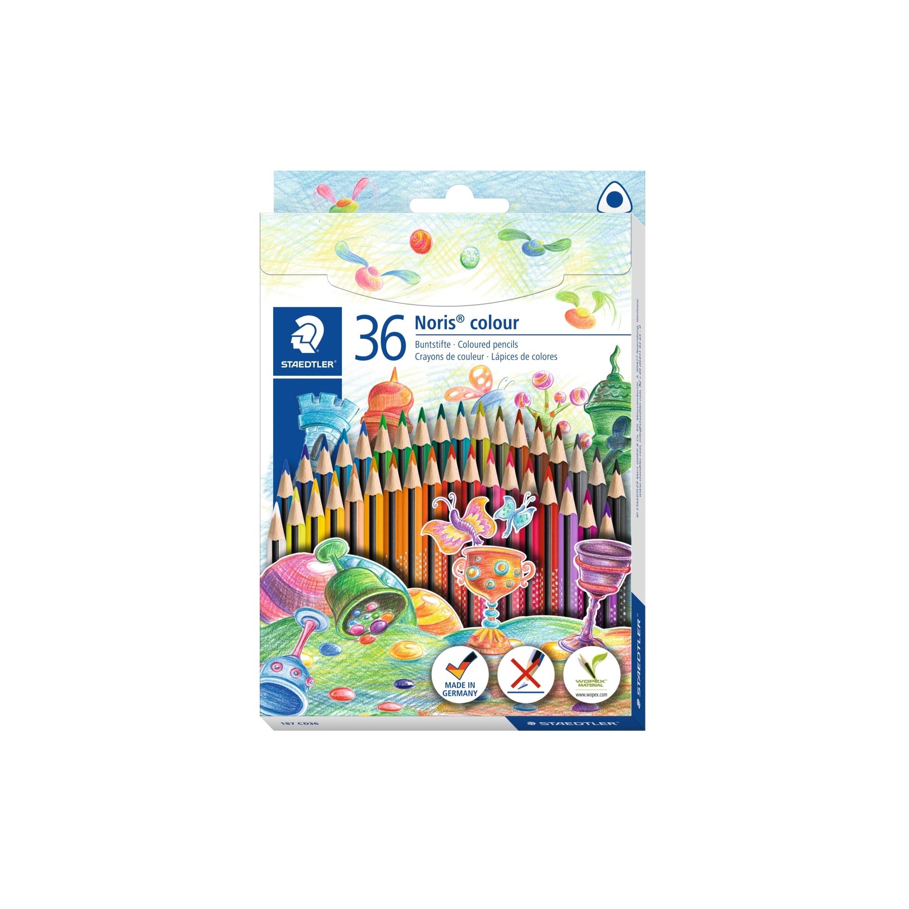 Staedtler, Lápices De Colores Triangulares Noris Color, 36 Piezas (187 Cd36)