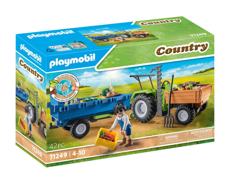 Playmobil - Tractor with trailer (71249)