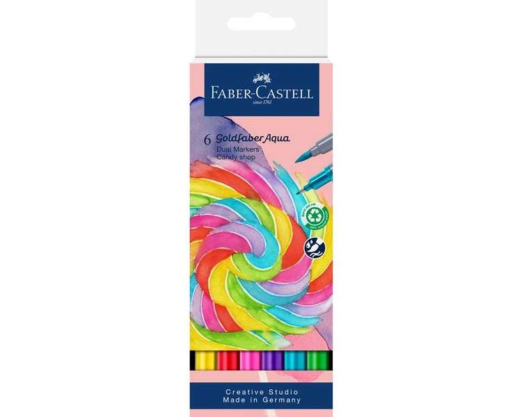 Faber-Castell, Marcador Dual Goldfaber Aqua Candy Shop 6X