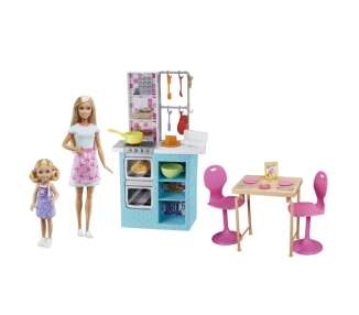 Barbie - Doll & Chelsea - Baking Playset and Accessories (HBX03)