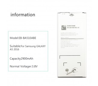 Bateria Interna Para Samsung Galaxy A5 2016 A510F - Mpn Original Eb-Ba510Abe
