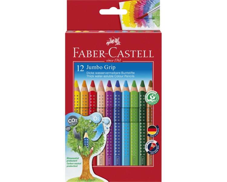 Faber-Castell - Coloured Pencil Jumbo Grip 12 pcs  (110912)