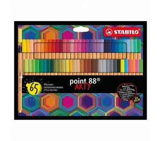 STABILO - Pen 88 fineliner ARTY, cardboard wallet of 65 colors