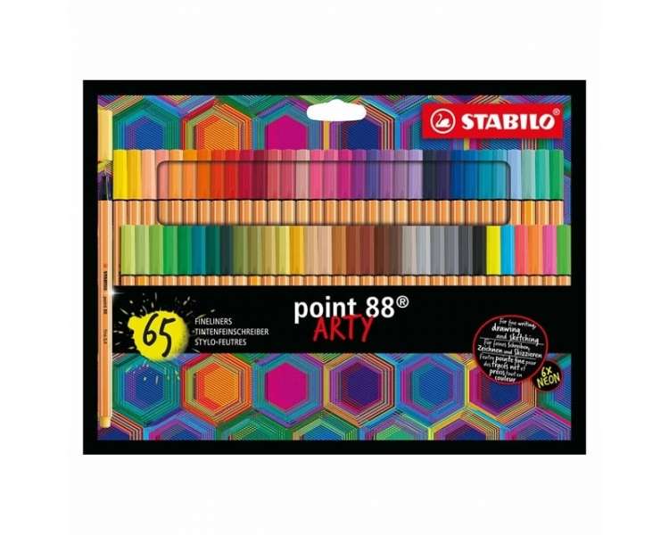 STABILO - Pen 88 fineliner ARTY, cardboard wallet of 65 colors