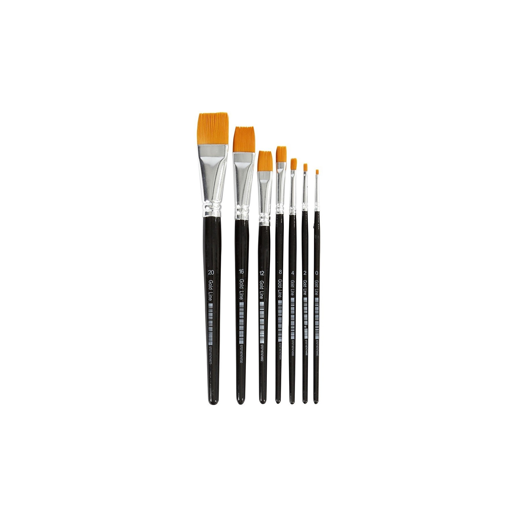 Gold Line Brushes - 7 mixed (10247)