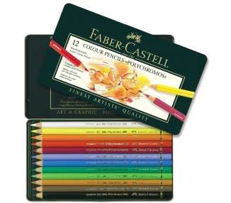 Faber-Castell -  Polychromos Colour Pencil tin of 12