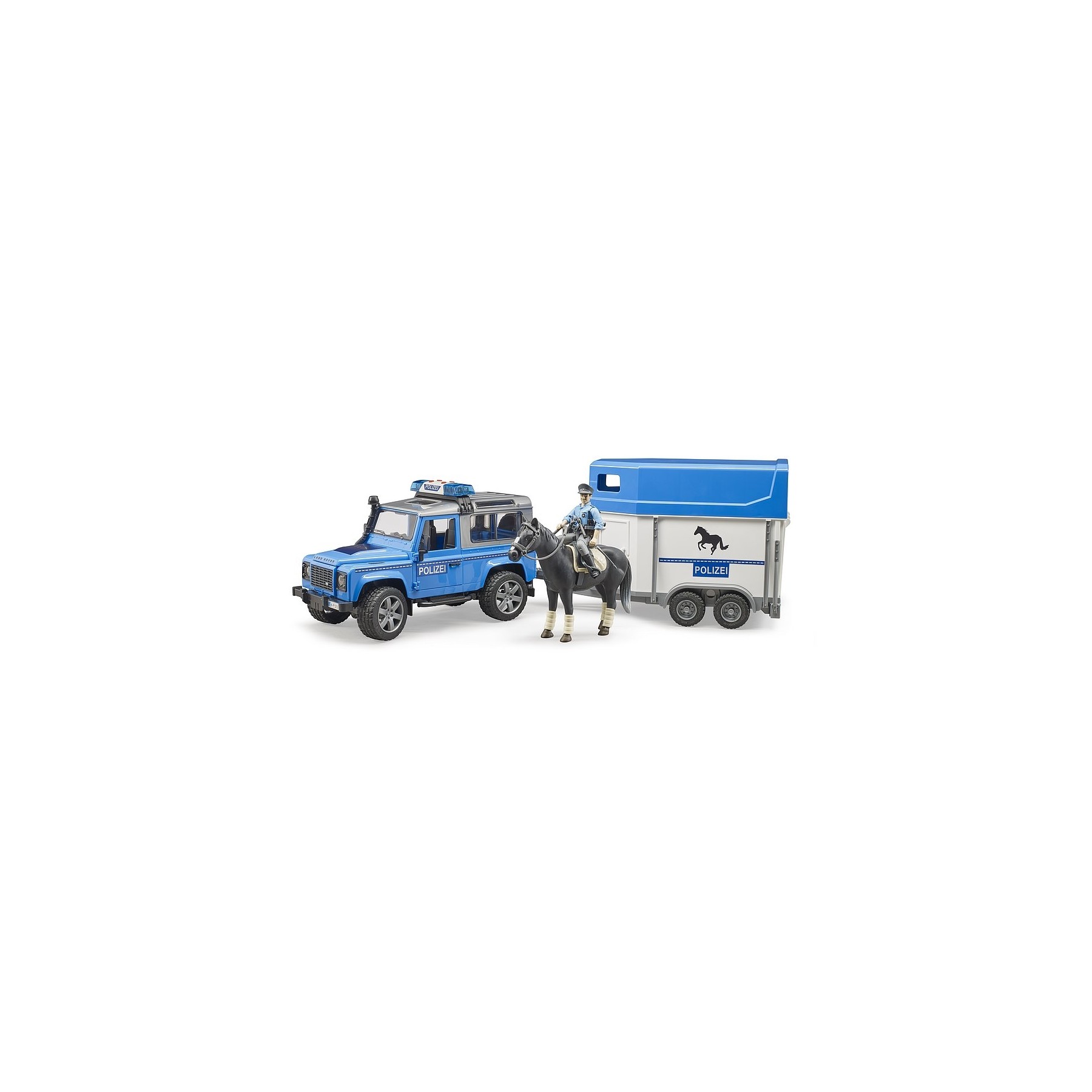 Bruder - Land Rover Defender Police Vehicle w/Horse Trailer (BR2588)