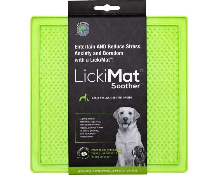 LICKI MAT - Dog Bowl Soother Green 20X20Cm - (645.5342)