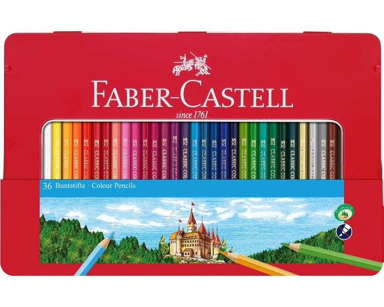 Faber-Castell - Color pencils hexagonal tin 36 pcs (115886)