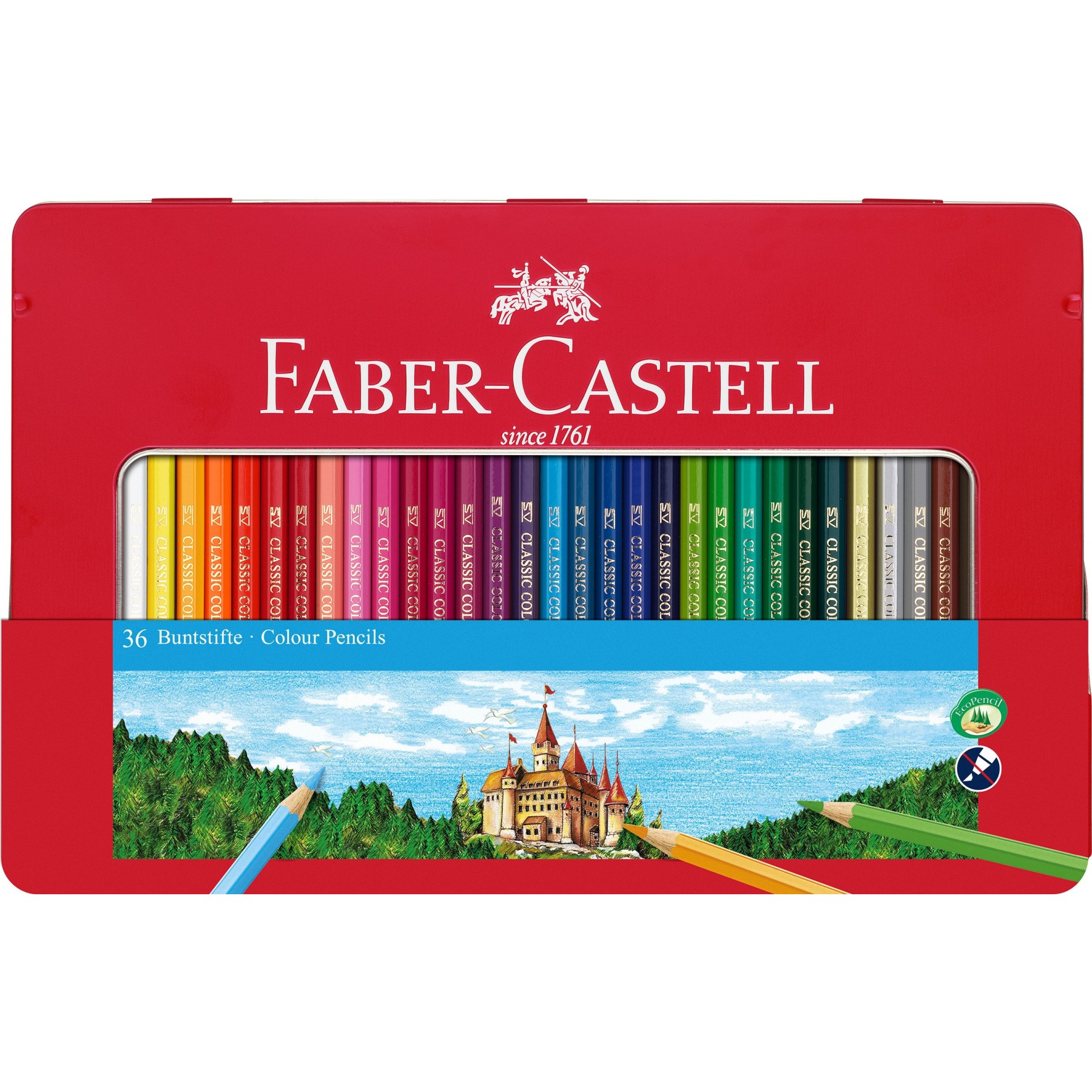 Faber-Castell - Color pencils hexagonal tin 36 pcs (115886)