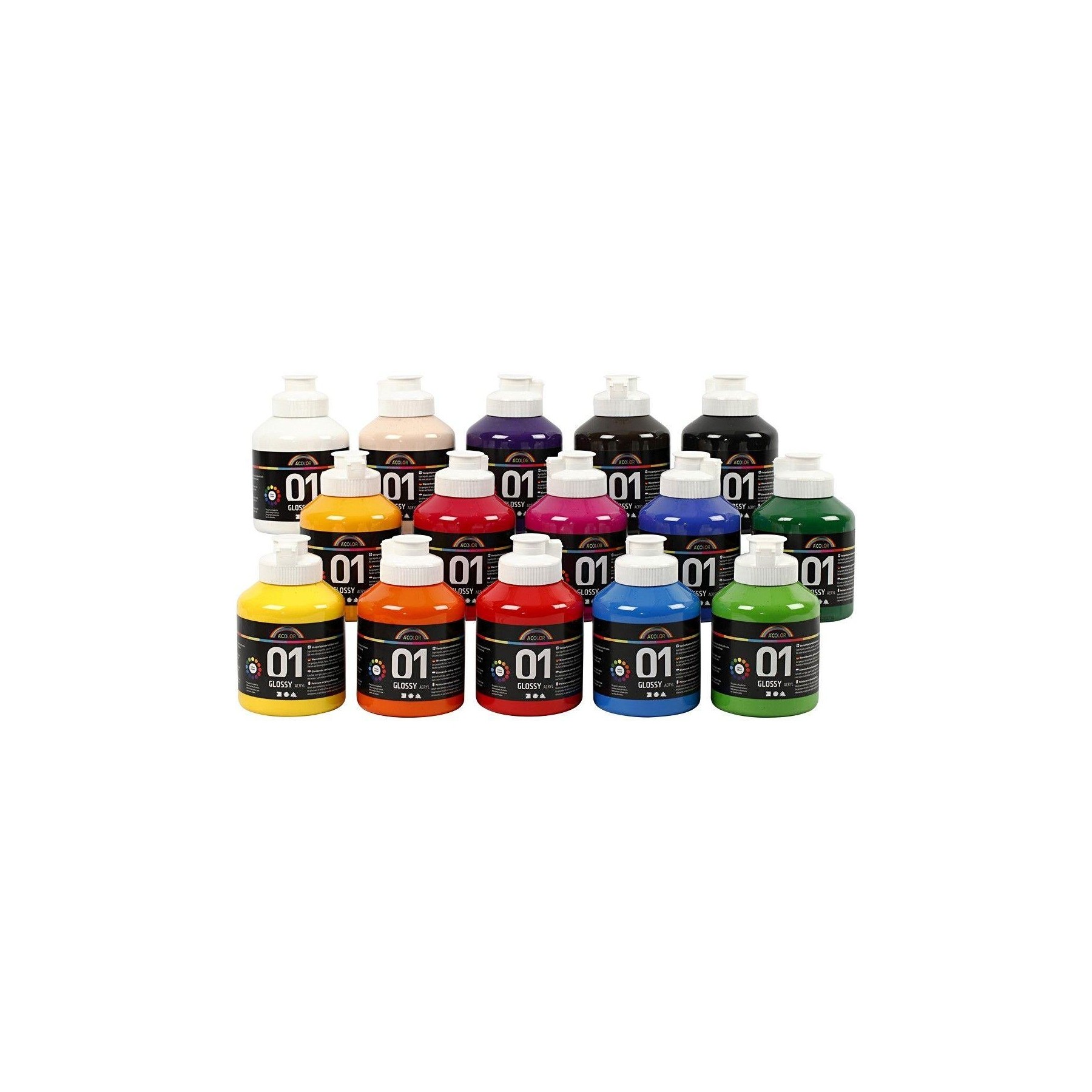 A-Color - Acrylic Paint - Glossy - 15 x 500ml (32000)