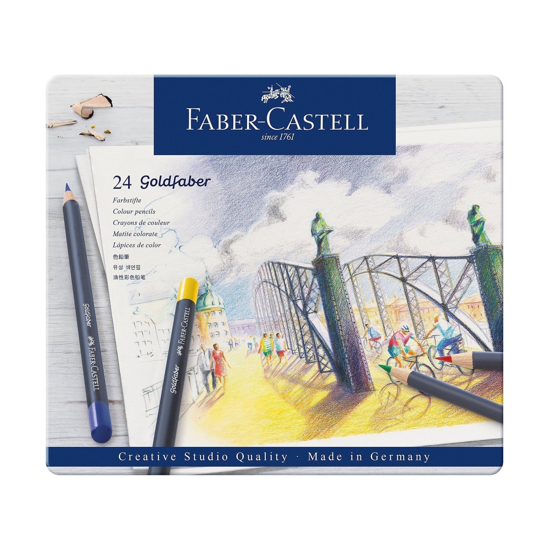 Faber-Castell - Goldfaber colour pencil, tin of 24 (114724)