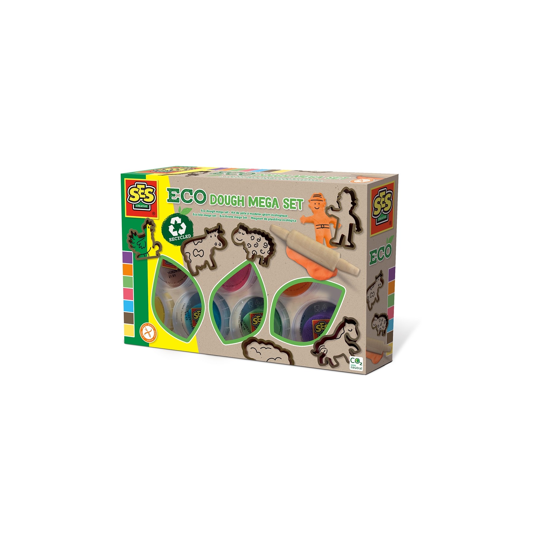 Ses Creative, Mega Set De Eco-Masa (7X90Gr Con Herramientas)