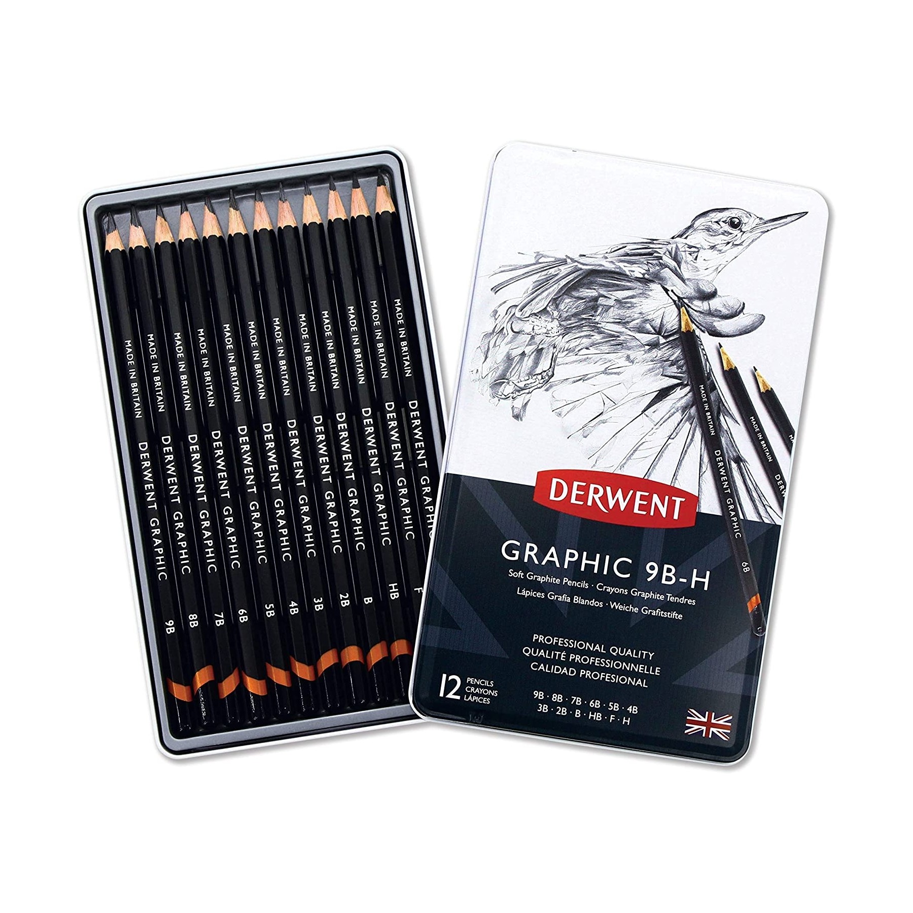 Derwent - Graphic Soft Pencils, 12 Tin