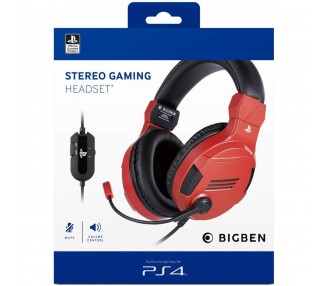 Playstation 4 HW Bigben Stereo Gaming Headset v3 (Red)