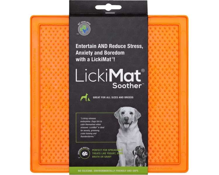 LICKI MAT - Dog Bowl Soother Orange 20X20Cm - (645.5340)