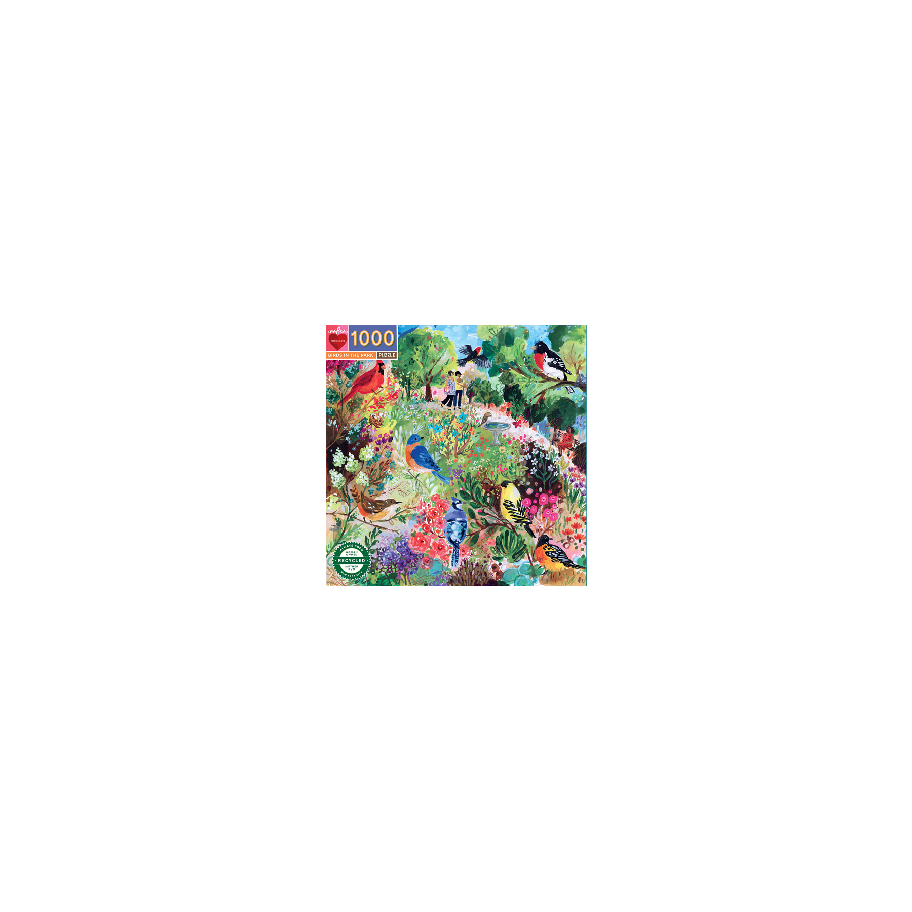 eeBoo - Puzzle 1000 pcs - Birds in the Park - (EPZTBPK)