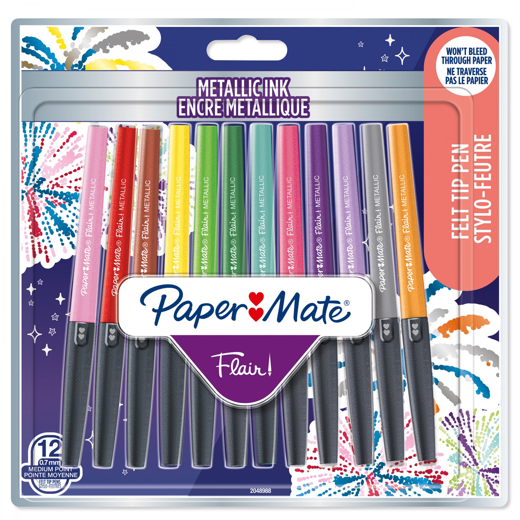 Paper Mate, Bolígrafos De Punta De Fieltro Flair Metálicos (2137362)