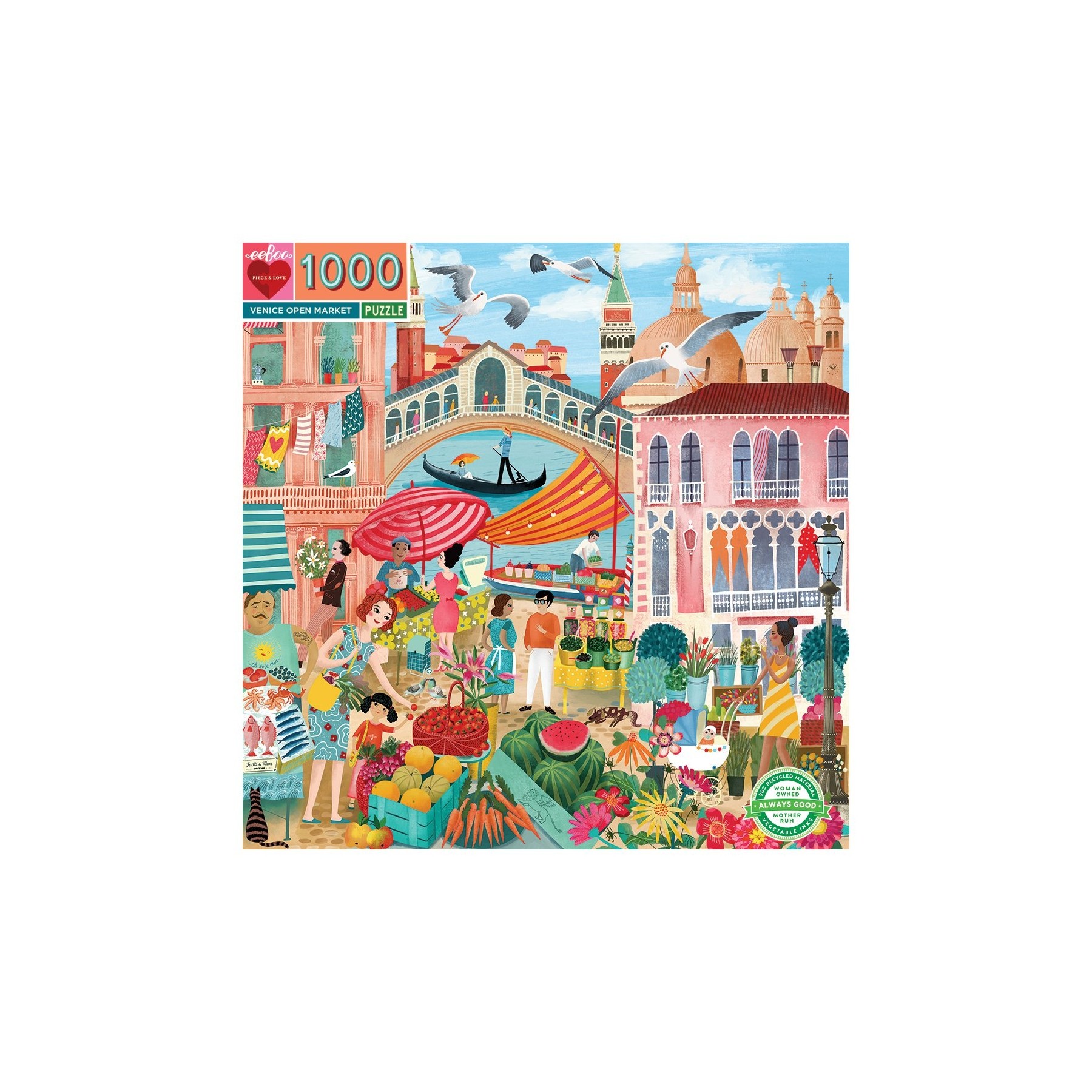eeBoo - Puzzle 1000 pcs - Venice Open Market (EPZTVCE)
