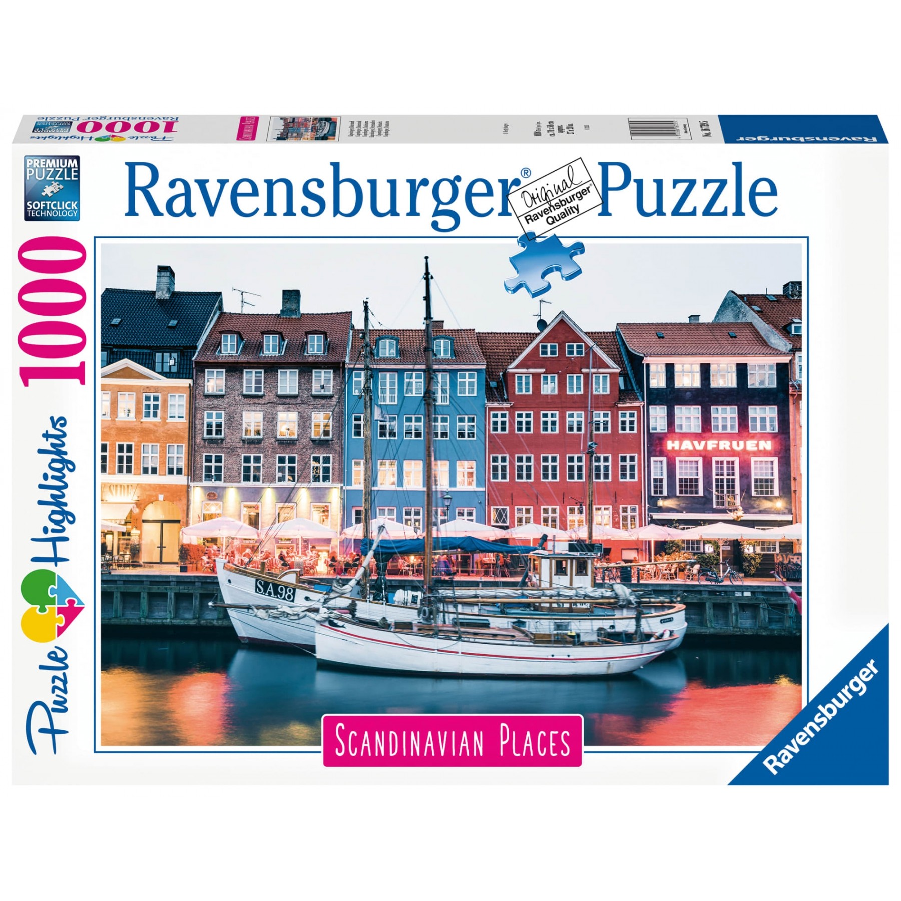 Ravensburger - Puzzle 1000 - Nyhavn, Copenhagen Denmark (10216739)