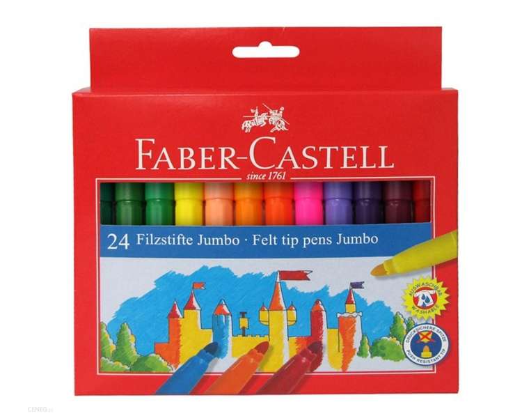 Faber-Castell - Felt tip pen Jumbo, cardboard wallet of 24 (554324)