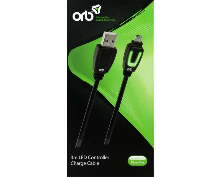 Xbox One - LED Controller Charge Cable 3m (ORB)